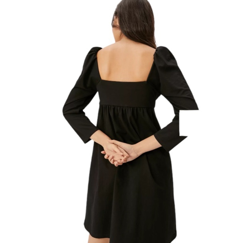 Anthropology Maeve Raelynn Sweetheart Black Mini Dress Size Large - Picture 4 of 12